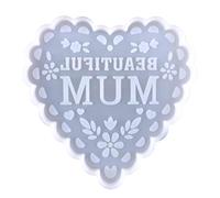 PiniceCore Happy Mother's Day Heart Shape Chocolate Moulds Silicone Candy Mold Fondant Tool for Cake Topper Decoration