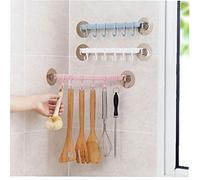 PiniceCore Kitchen Utensil Rack with 6 Hooks Wall Mounted Rail Wrought Hanging Utensil Holder Rack with Removable S Hooks Cupboard Storage Bathroom Holder