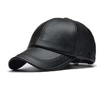 PiniceCore Leather Cap for Men Winter Pu Leather Baseball Caps Summer Protection Caps Hat Bone Fitted Hats