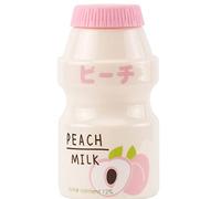 Pinicecore Plastic Water Bottle Drinking Bottle Cute Kawaii Milk Carton Shaker Bottle for Kids/girl/adult, Peach