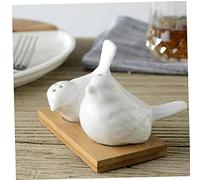 Pinicecore Salt and Pepper Set Love Doves Birds Shape Ceramic Mechanism Great for Spice Cruet Caster Seasoning Container 2pcs