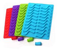 PiniceCore Silicone Gummy Snake Worms Chocolate Mold Sugar Candy Jelly Molds Ice Tray Mold Random Color