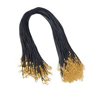 PiniceCore Wax Cord Necklaces Chain 20pcs Braided Leather Cord Rope Necklace Chain with Golden Lobster for Diy Jewelry Making