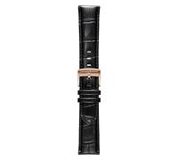 pininfarina Croco Pattern Watch Strap - Genuine Italian Leather 22 mm Band for Senso Hybrid Smart Watch with Steel Buckle & Quick Release - Black Croco Pattern Rose Gold Buckle