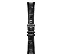 pininfarina Croco Pattern Watch Strap - Genuine Italian Leather 22 mm Band for Senso Hybrid Smart Watch with Steel Buckle & Quick Release - Black Croco Pattern Dark Grey Buckle