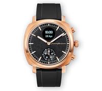 pininfarina Senso Sport Hybrid Smartwatch - Analogue Watch with FKM Strap, Digital Display, & Fitness Tracker for Steps, Calories, & Sleep - Compass & GPS Tracking - Sunburst Rose Gold ASIN