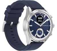 pininfarina Sintesi Sport Hybrid Smartwatch - Analogue Watch with FKM Strap, Digital Display, Compass, GPS Tracking, & Fitness Tracker for Heart Rate, Steps, Calories, & Sleep - Steel Saphire