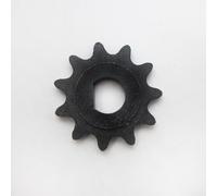 Pinion gear with 11 teeth designed for compatibility with high speed motors, features D-type inner bore and fits 25H chains