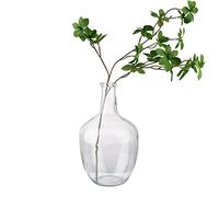 PINIWON Clear Glass Vase, 11.8” H x 6.7” W, Vintage Large Bubble Floor Vase for Branches Faux Artificial Flowers, Tabletop Flower Container for Home Indoor Decoration - 1 Piece