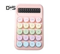 (pink) 10 Digits Calculator with Big Button 15-Degree Tilt Design LCD Display Mechanical Switch Portable Aesthetic Calculator