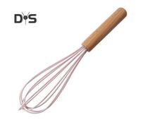 (pink) 10 Inch Easy Clean Egg Beater Labor-saving Durable Manual Egg Beater Baking Tools