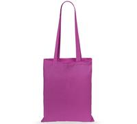 (Pink) 100% Cotton Canvas Shopper Bag Shoulder Bags