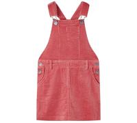 vidaXL Kids' Overall Dress/Suspender Skirt for Girls - Pink Corduroy, Adjustable Straps, Patch Pockets, Suitable for School/Casual Wear, Age 3-4