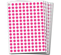 (Pink) 10mm Coloured Sticker Round Dot Circle with 10 Color Label 150 Sticker Per Sheet