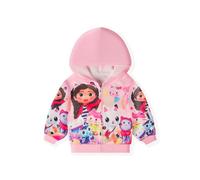 (Pink, 110cm(Kids 3-4Years)) Gabby's Dollhouse Kids Girls Casual Coat Hooded Zip Jacket Outerwear Top 3-7Yrs