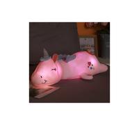 (pink, 125CM) 60CM Cute Glowing LED Light Unicorn Plush Toys Lovely Luminous Animal