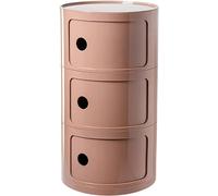Pink 13" Small Bathroom & Bedroom Cabinet - Stylish Round Nightstand with Storage Drawers Unique End Table for Living Room Versatile Side Table for Any Space