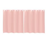 Voile Curtains Pink 140x140 cm 100% Polyester Sheer Grommet Eyelet Pair Set of 2