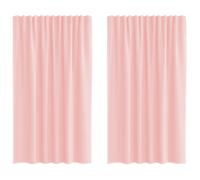 (pink, 140 x 175 cm) vidaXL Voile Curtains with Rod Pockets 2 pcs Black net curtain sheer curtain