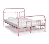Vidaxl Bed Frame Pink Metal 140X200 Cm