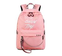 (Pink) 15.6 Inch Anti-Theft Laptop USB Backpack Luminous Outdoor Travel School Bag Men Women