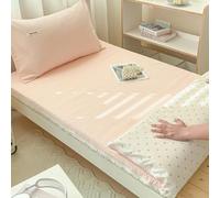 Pink,150x200cmQUEEN, Pure Cotton Futon Mattress Cover for Queen King Full Twin Size Japanese Floor Pad with Anti Slip Particles Protective Dormitory