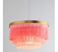Pink,17'' Nordic Pendant Light 3 Third Contemporary Round Chandelier Romantic Tassel Ceiling Lamp for Bedroom Dining Living Room Home Decorative-Pink 1-Light