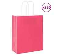 (pink, 18 x 8 x 22 cm/ 250 pcs) vidaXL Paper Bags 50 pcs with Handles Yellow 26x17x25 cm Paper Grocery Bag