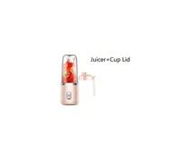 (Pink 1Cup) Portable Juicer Blender 400ml Electric Fruit Juicer USB Charging Lemon Orange Fruit Juicing Cup Smoothie Blender Machine 2cups