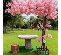 Pink,2.3 * 2m/90 * 78in,Artificial Cherry Blossom Tree, Handmade Blossom Trees, Dense Artificial Peach Tree with Solid Wood Trunk, for Wedding Event Indoor Outdoor Party Restaurant Mall Decoration
