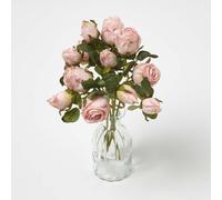 (Pink, 2) HOMESCAPES Artificial Bouquet of Ivory Roses