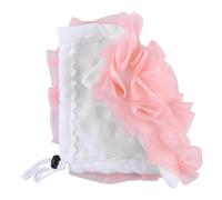 (Pink) 2-In-1 Bath Ball with Drawstring Soft Bath Loofah Bath Loofah Shower Washcloth Set