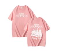 (Pink-2, L) Stray Kids Dominate Group Merchandise Printed Summer Short Sleeve Loose Pure Cotton T-Shirts