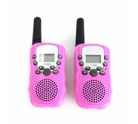(Pink) 2 Pcs Children Walkie Talkies Kids Long Range Walky Talky UHF 446MHz 8 Channel