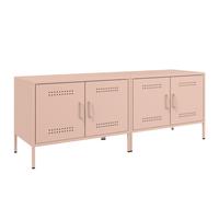 vidaXL TV Cabinets 2 pcs, TV Unit for Living Room Office, TV Stand with Storage, Sideboard, Entertainment Centre, Industrial Style, Pink Steel