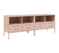 (pink, 2 pcs) vidaXL TV Cabinets TV Stand TV Unit Hifi Cabinet 2 pcs Black Cold-rolled Steel