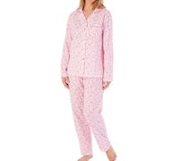 (Pink, 20/22) Slenderella PJ02103 Women's Ditsy Print Cotton Revere Pyjama Set