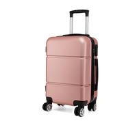 (Pink) 20 Inch Hard Shell ABS Cabin Suitcase 4 Wheels Hand Luggage One Piece