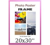Pink 20 x 30 Inch Poster Frames - Large MDF Wooden Frames 20x30 Inch - Both Ways Wall Hanging Wall Gallery Living Room Photo Picture Frame With Styrene Shatterproof Perspex Sheet