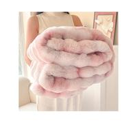 (Pink, 200x230cm) Ultra-Soft Faux Rabbit Fur Throw Blanket - Cozy, Warm, and Luxurious for Couch, Bed, Office, and Travel - Geometric Pattern in White, Cute Blanket