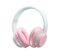 (Pink) 2023 Music Headset Gradient Color Bluetooth Headphone Wireless LED Light With Mic Gamer Earphone Kids Lovely Christmas G