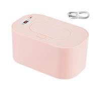 Pink 20x12x9.5 Cm ABS Wipe Warmer Portable Baby Wipes Warmer Holder Large Capacity Smart Precise Temperature Control Prevent Dry USB Powered Wipes Box for Car Home Baby Nursery