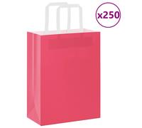 (pink, 21 x 11 x 28 cm/ 250 pcs) vidaXL Paper Bags 250 pcs with Handles White 21x11x28 cm Paper Grocery Bag