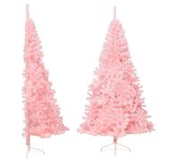 (Pink, 210 cm) vidaXL Artificial Half Christmas Tree with Stand Decoration Artificial Tree