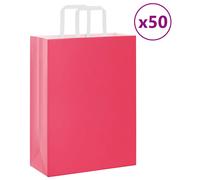 (pink, 26 x 12 x 35 cm) vidaXL Paper Bags 50 pcs with Handles White 54x15x49 cm Paper Grocery Bag
