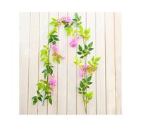 (Pink) 2M Artificial Flower Garland 6.6ft Wisteria Plant Vine Hanging Floral Home