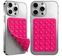 Pink 2Pack Otco budyy Silicone Double-Sided Suction Phone Case Detachable Mount, Fidget Sticky Grip Accessories, Teen Girl Gifts Trendy Stuff, Hands-Free Holder for ASMR/TikTok/Gym Creators