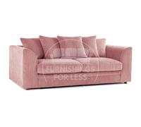 (Pink, 3 Seater) Luxor Scatter Back Colourful Cord Sofa Range