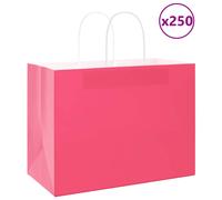 (pink, 32 x 17 x 25 cm) vidaXL Paper Bags 250 pcs with Handles Brown 21x11x36 cm Paper Grocery Bag