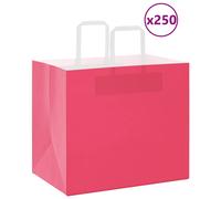 (pink, 32 x 22 x 28 cm/ 250 pcs) vidaXL Paper Bags 250 pcs with Handles White 21x11x28 cm Paper Grocery Bag